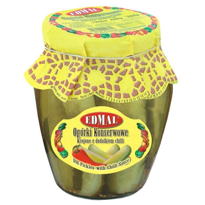 Edmal - Sliced Sweet Gherkins in Vinegar with Chilli - 720ml - Continental Food Store