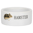The Porcelain Pet - Hamster Bowl by Porcelain Pet is a white ceramic hamster bowl with a cute illustration and "HAMSTER" print, offering a durable and charming feeding solution for your pet.