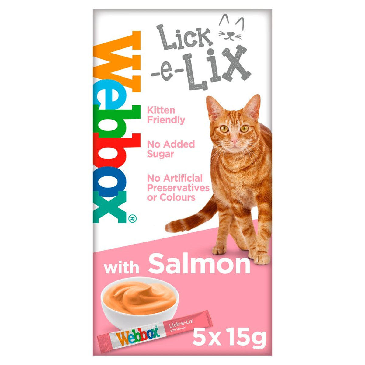 Webbox - 5 Lick-e-Lix with Salmon Tasty Yoghurty Treat - 15g - Continental Food Store