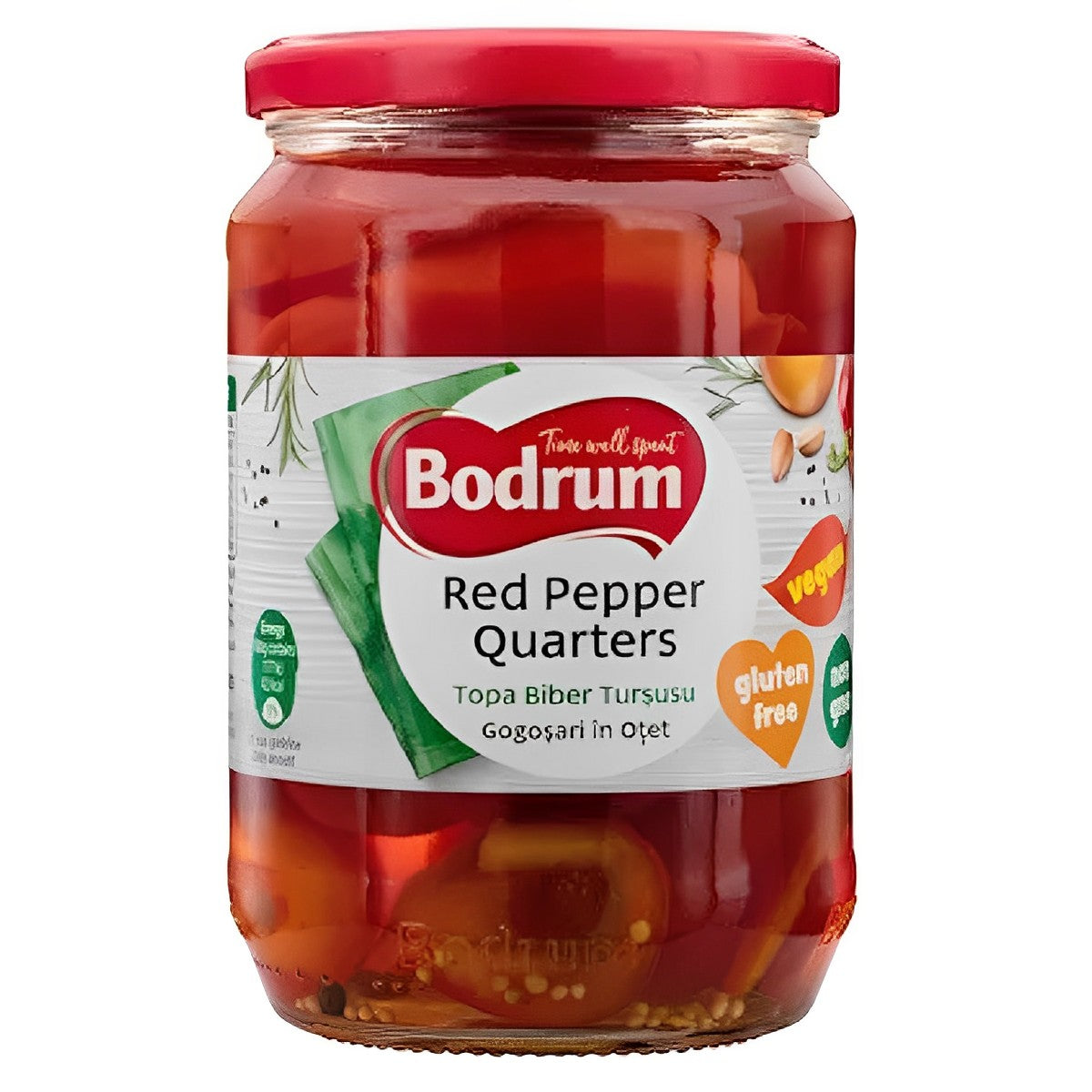 Bodrum - Red Pepper Quarters - 620g - Continental Food Store