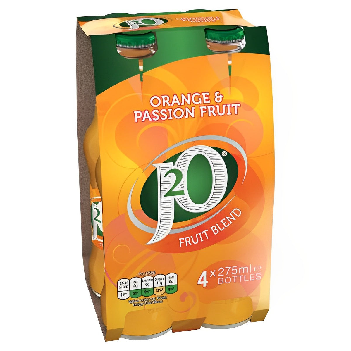 J2O - Orange & Passion Fruit Blend Juice - 4 x 275ml - Continental Food Store